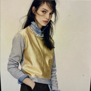 J Crew Sweatshirt Gold foil Size Medium